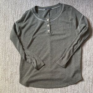 Pink Clover Olive Henley Long Sleeve Shirt